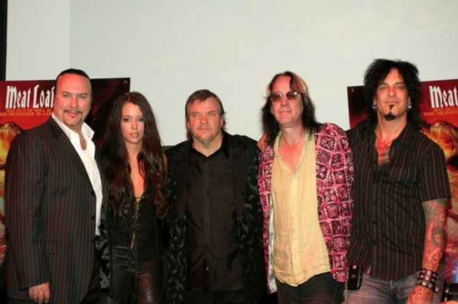 NEW YORK - JULY 31: (L-R) Producer Desmond Child, Musicians Marion Raven, Meat Loaf, Producer Todd Rundgren and Musician Nikki Sixx attend the Press conference for Meat Loaf's ''Bat Out Of Hell 3'' Listening Party at Avalon July 31, 2006 in New York City. (Photo by Donald Bowers/Getty Images) *** Local Caption *** Desmond Child;Marion Raven;Meat Loaf;Todd Rundgren;Nikki Sixx